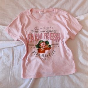 Tilly’s strawberry baby crop tee